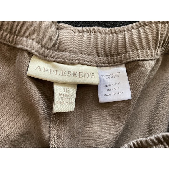 Appleseed's Women's Slacks Khaki, Elastic Tie Waistband, Straight Leg Size 16 - Picture 3 of 10